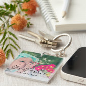 ゴッドファパーソナライズされたザー·イヤーが撮影 キーホルダー (正面右)