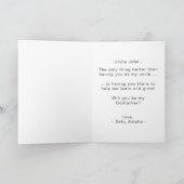 ゴッドファーザーの冬のバプテスマ提案 カード (内部)