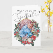 ゴッドファーザーの冬のバプテスマ提案 カード (黄色い花)