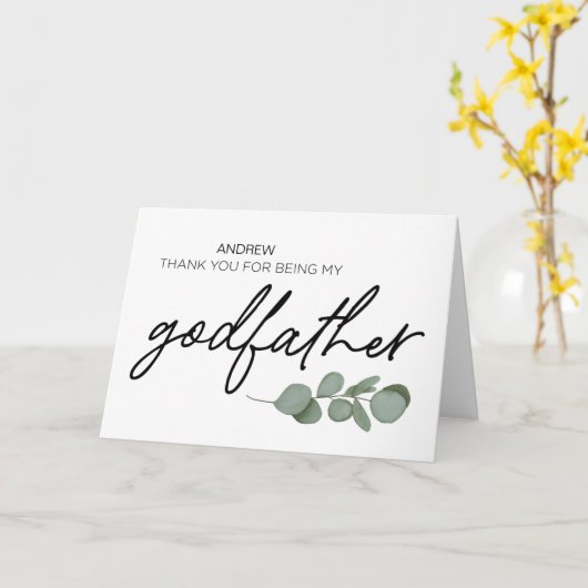 ゴッドファーザーギフト私のゴッドファーストありがとう カード (黄色い花)