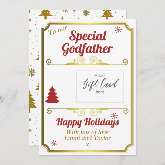 ゴッドファーザークリスマスギフトカード保持者 シーズンカード (正面/裏面)