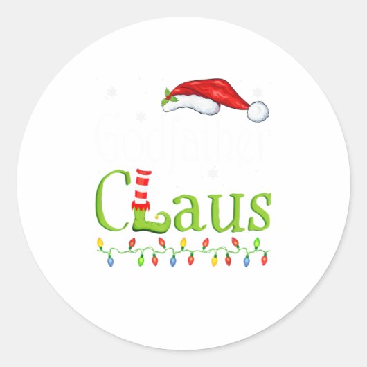 ゴッドファーザークロースおもしろいファミリーサンタパジャマ ラウンドシール (正面)