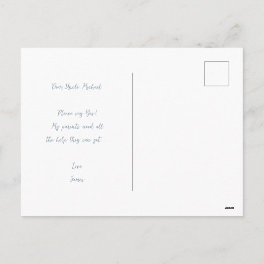 ゴッドファーザープロポーズダストブルーエレガントクレストクロス シーズンポストカード (裏面)