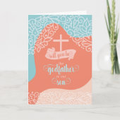 ゴッドファーザー十字架でオレンジとブルーをリクエスト カード (正面)