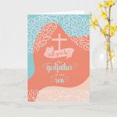 ゴッドファーザー十字架でオレンジとブルーをリクエスト カード (黄色い花)