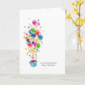 ゴッドファーザー誕生日カードカラフル風船 カード (黄色い花)