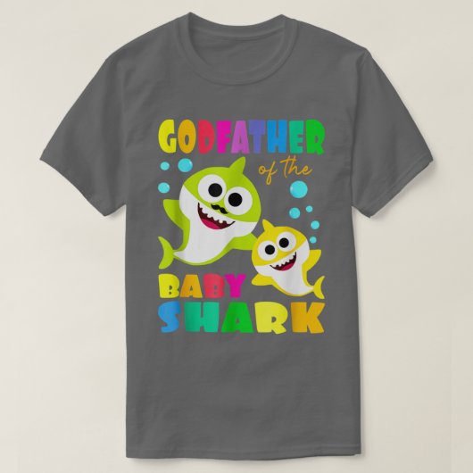 ゴッドファーザー誕生日ゴッドファーザーシャーク家族モ Tシャツ (デザイン正面)