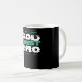 ゴッドファーストブロ|信仰キリスト教贈与 コーヒーマグカップ (正面右)