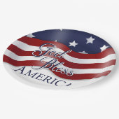 ゴッドブレスアメリカウェービングフラグプレート ペーパープレート (アングル)