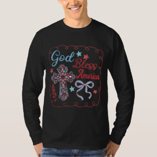 ゴッドブレスアメリカクロスデザイン Tシャツ