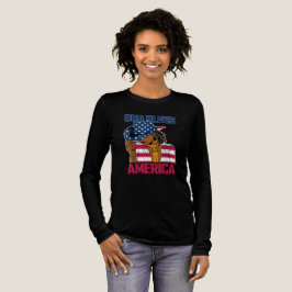 ゴッドブレスアメリカブラック女性のカーボーイ西アフリカ トライブレンドTシャツ
