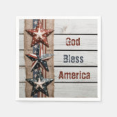 ゴッドブレスアメリカヴィンテージ愛国的退役軍人紙 スタンダードカクテルナプキン (正面)