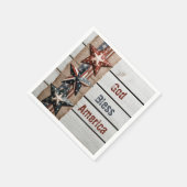 ゴッドブレスアメリカヴィンテージ愛国的退役軍人紙 スタンダードカクテルナプキン (角)