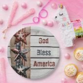 ゴッドブレスアメリカヴィンテージ愛国退役軍人 ペーパープレート (パーティー)