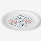 ゴッドブレスアメリカ愛国的スターズストライプハート ペーパープレート (アングル)
