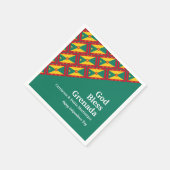 ゴッドブレスグレナダカスタム文字グリーン紙 スタンダードカクテルナプキン (角)