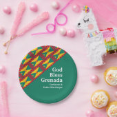 ゴッドブレスグレナダカスタム文字グリーン ペーパープレート (パーティー)