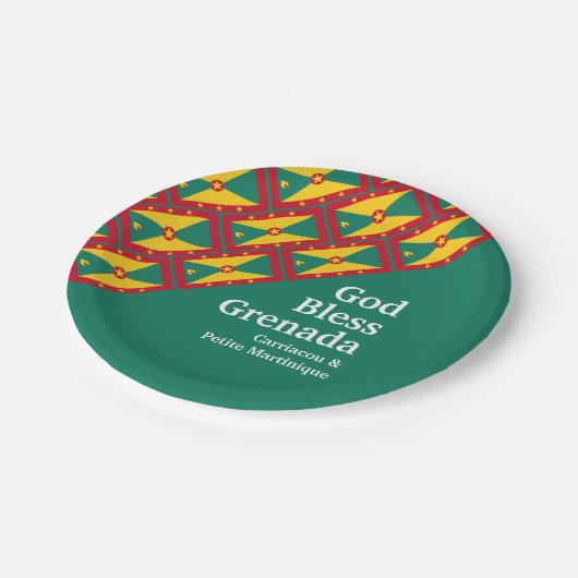 ゴッドブレスグレナダカスタム文字グリーン ペーパープレート (アングル)