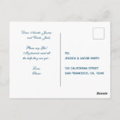 ゴッドペアレント提案青いフローラモリスパターン ポストカード (裏面)