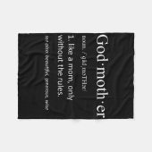 ゴッドマおもしろいザー定義おばあちゃん母の日 フリースブランケット (正面(横))