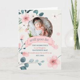 ゴッドマザーが桃の花を写真付きでリクエスト カード
