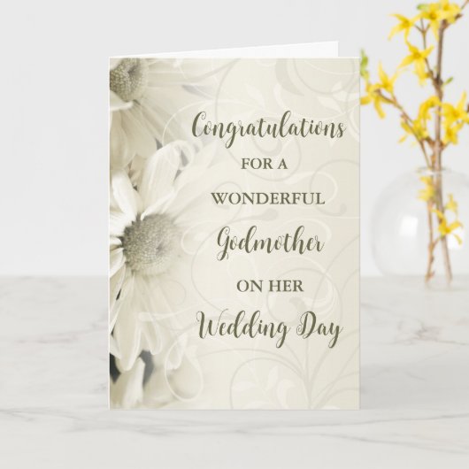 ゴッドマザーウェディングデーおめでとう カード (黄色い花)