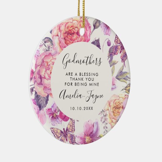 ゴッドマザーズ賛美は蝶のフローラ写真 セラミックオーナメント (右)