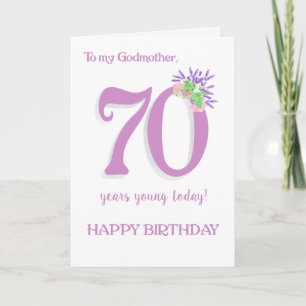 ゴッドマザーズ70誕生日ラベンダー&バラカード カード