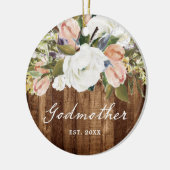 ゴッドマザーパーソナライズされたカントリーウッドグレインクリスマス セラミックオーナメント (左)