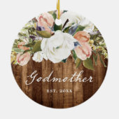 ゴッドマザーパーソナライズされたカントリーウッドグレインクリスマス セラミックオーナメント (裏面)
