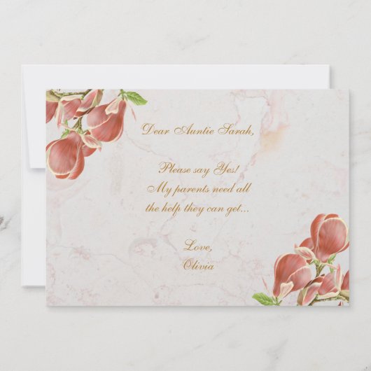 ゴッドマザープロポーズピンクマグノリアマーブルフローラ カード (裏面)