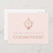 ゴッドマザープロポーズピンクローズ金ゴールドクロスクレストガール シーズンポストカード (正面/裏面)