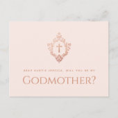 ゴッドマザープロポーズピンクローズ金ゴールドクロスクレストガール シーズンポストカード (正面)