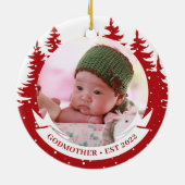 ゴッドマザー年設立写真クリスマス セラミックオーナメント (裏面)