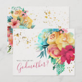 ゴッドマザー提案カードフローラ金ゴールド（ばちゃばちゃ）跳ねる ポストカード (正面/裏面)