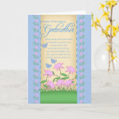 ゴッドマザー誕生日カードの花と蝶 カード (黄色い花)