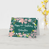 ゴッドマザー48誕生日グリーン花 カード (黄色い花)