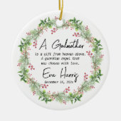 ゴッドマザー《キリスト教》洗礼式や命名式バプテスマ セラミックオーナメント (正面)