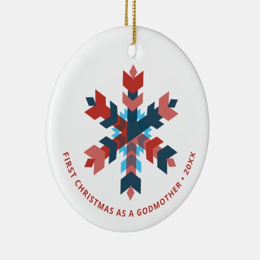 ゴッドマザー・ゴッドマザーとしてパーソナライズされた初のクリスマス セラミックオーナメント (右)