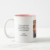 ゴッドマザー・モダンエレガント最高のフォトマザー・コーヒー・マグ ツートーンマグカップ (左)