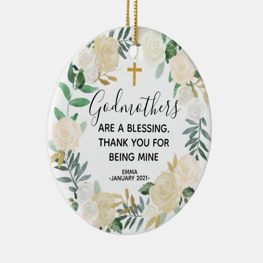 ゴッドマパーソナライズされたザークリスマスの飾り セラミックオーナメント (右)