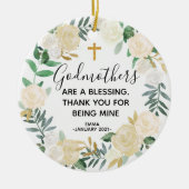 ゴッドマパーソナライズされたザークリスマスの飾り セラミックオーナメント (正面)