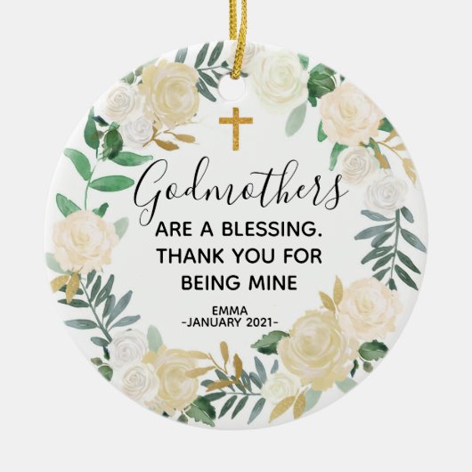 ゴッドマパーソナライズされたザークリスマスの飾り セラミックオーナメント (正面)