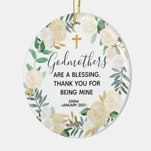 ゴッドマパーソナライズされたザークリスマスの飾り セラミックオーナメント (左)