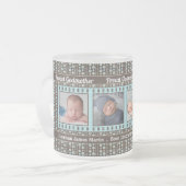 ゴッドマ誇りを持ったザーアクアとブラウン4枚の写真 フロストグラスマグカップ (正面左)