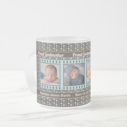 ゴッドマ誇りを持ったザーアクアとブラウン4枚の写真 フロストグラスマグカップ (正面左)