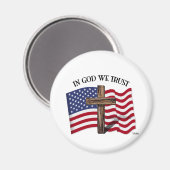ゴッド・イン・ザ・ゴッド・クロス・アンド・アメリカ国旗 マグネット (正面/裏面)