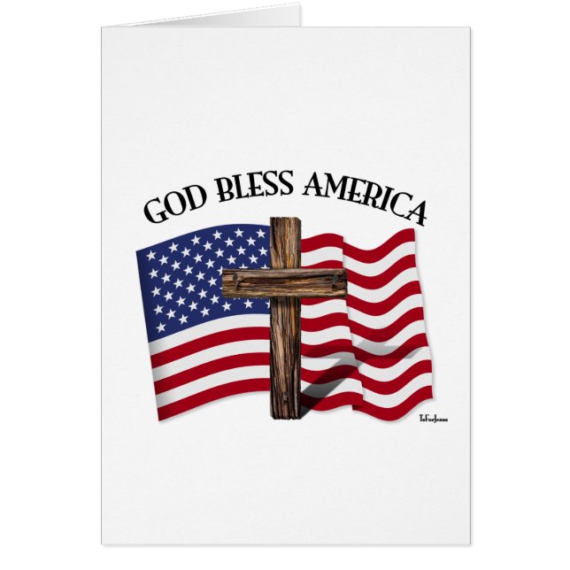 ゴッド・クロス&アメリカ国旗を持つアメリカを祝福 (正面)