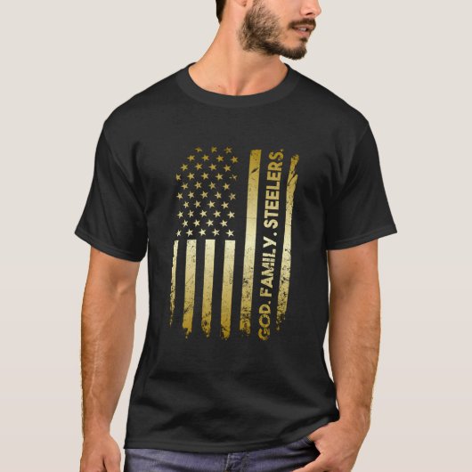 ゴッド ファミリー スラーズ プロ アメリカ国旗 父の日 パパ Tシャツ (正面)