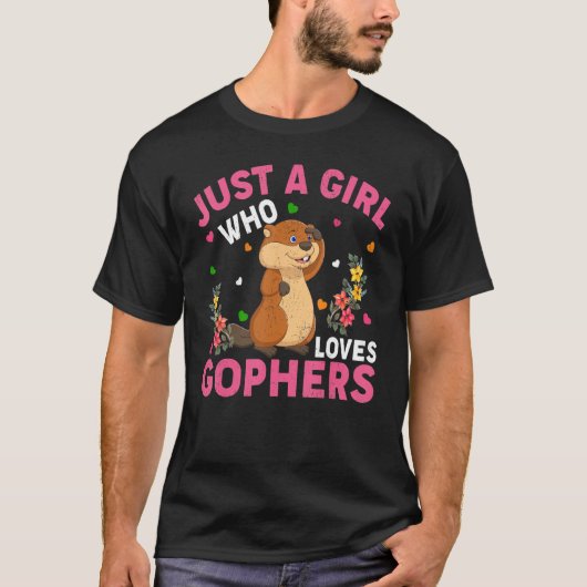 ゴッファーの動物はオウム愛好家の女の子 Tシャツ (正面)